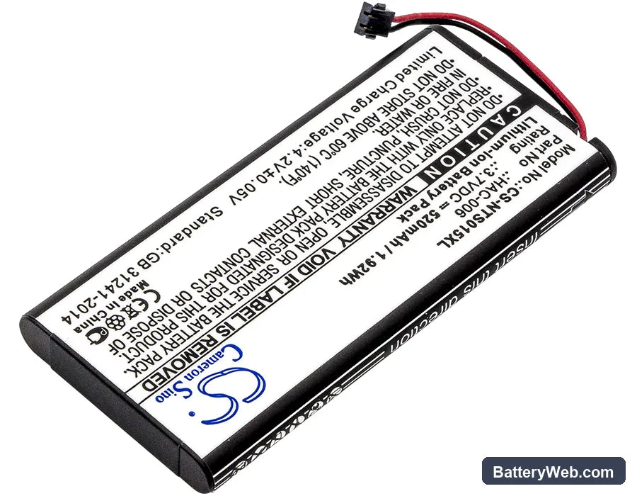 Nintendo Switch Controller Replacement Battery, 3.7V, 520mAh, Li-ion 2