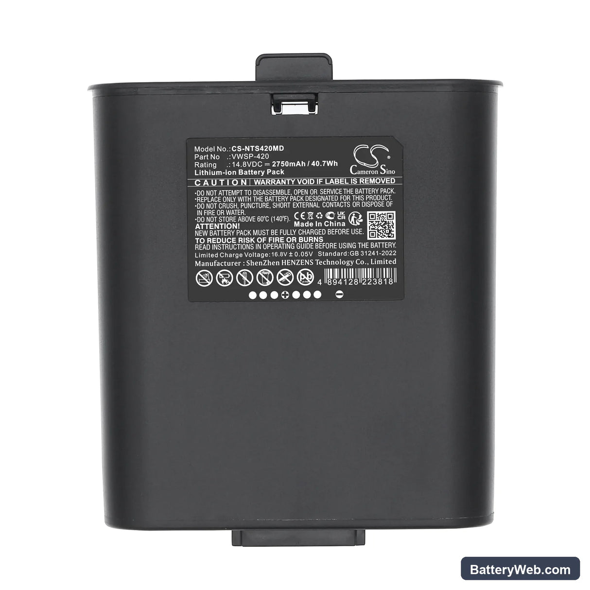 Inovytec CPAP Replacement Battery, 14.8V, 2750mAh, Li-ion 5