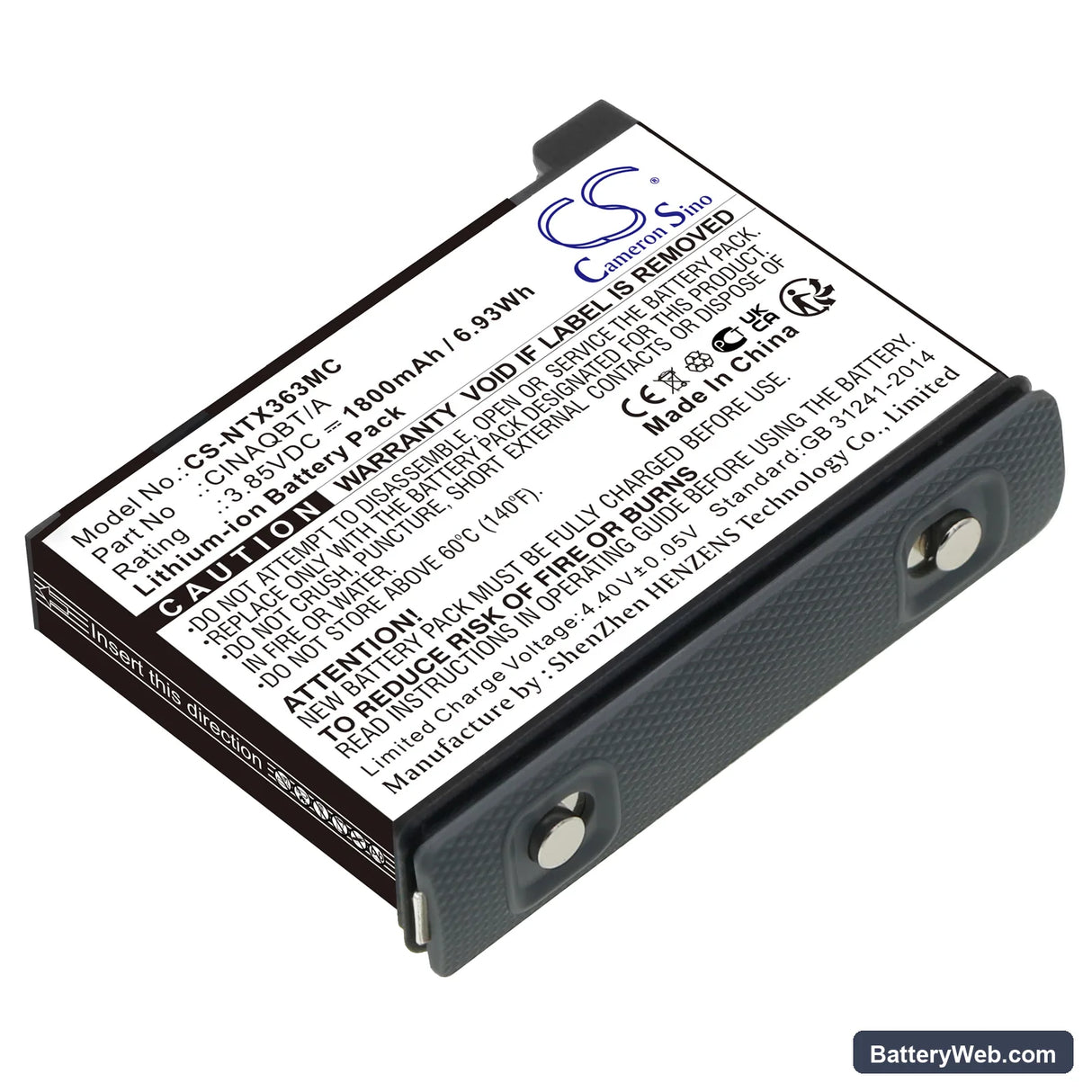 Insta360 One X3 Replacement Battery, 3.85V, 1800mAh, Li-ion 1