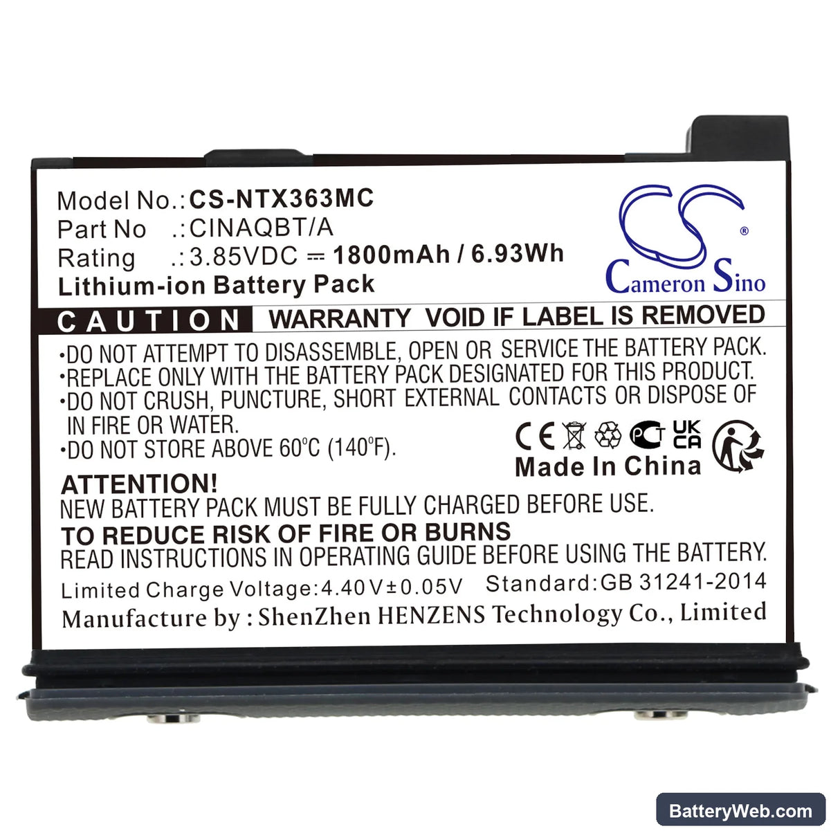 Insta360 One X3 Replacement Battery, 3.85V, 1800mAh, Li-ion 3