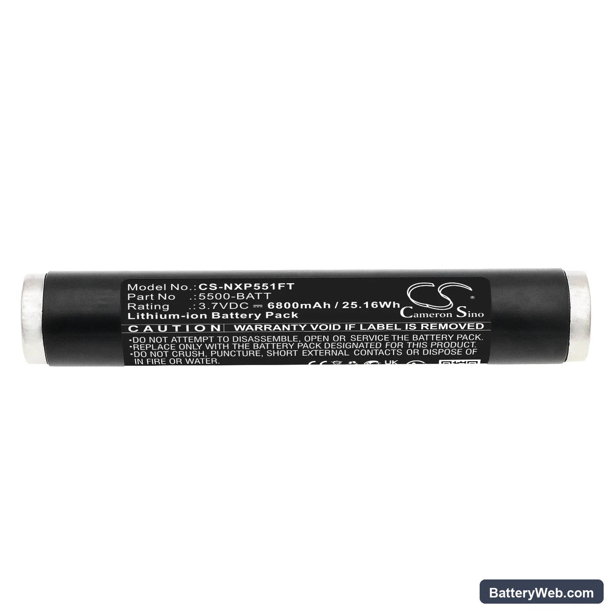 Nightstick XPR-5580 Replacement Battery, 3.7V, 6800mAh, Li-ion 3