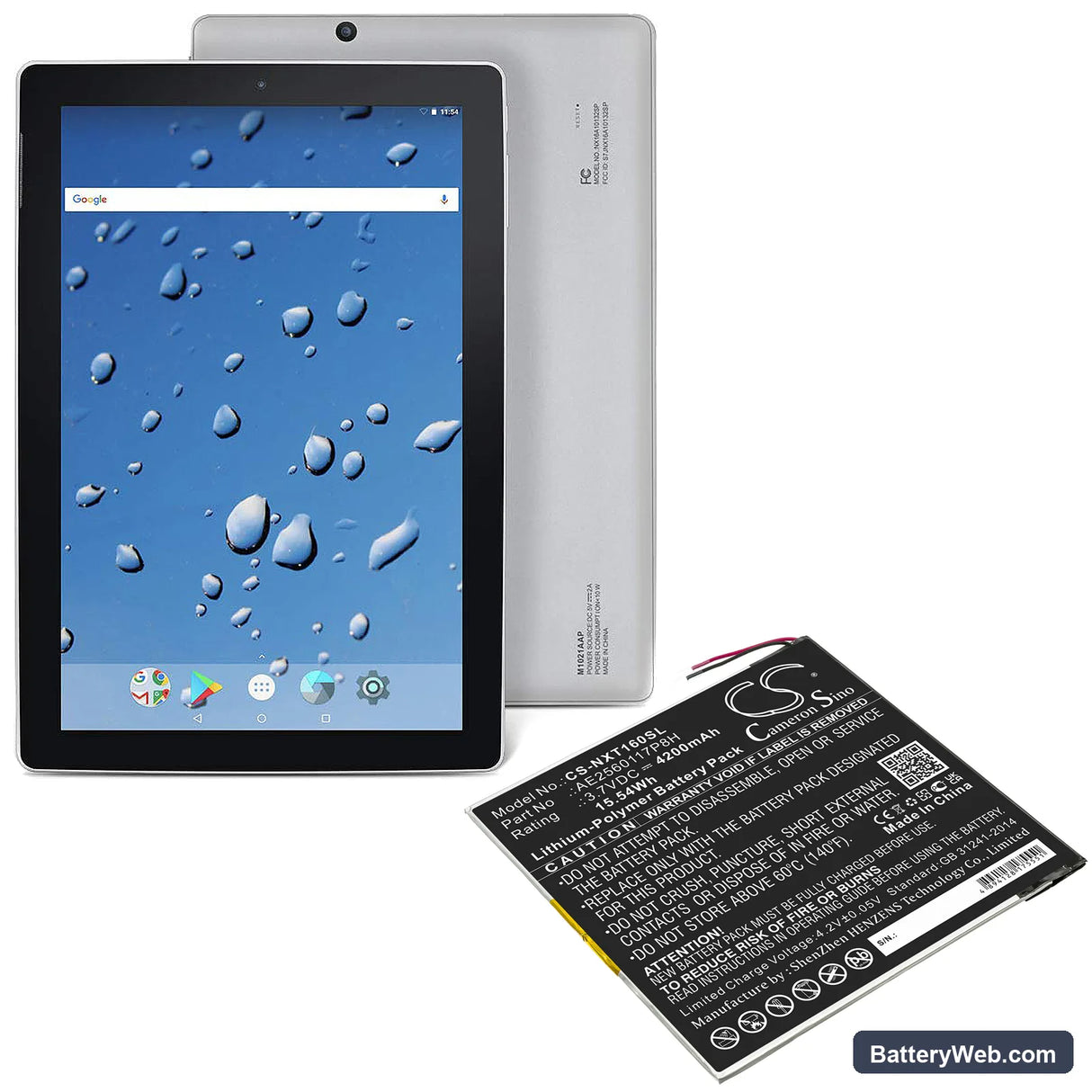 Nextbook Ares 10A Replacement Battery, 3.7V, 4200mAh, Li-Polymer 5