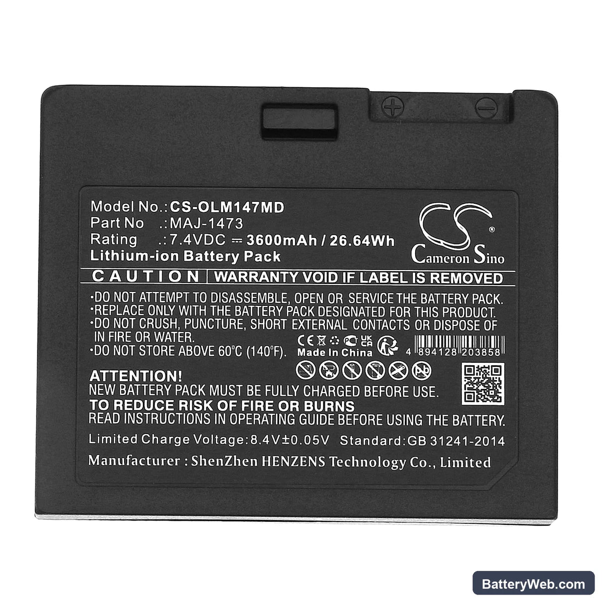 Olympus EndoCapsule RE-1 Replacement Battery, 7.4V, 3600mAh, Li-ion 5