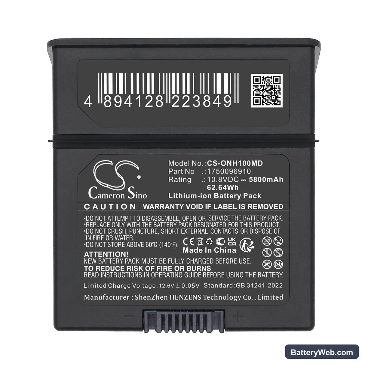 Onyx Healthcare Replacement Battery, 10.8V, 5800mAh, Li-ion 5