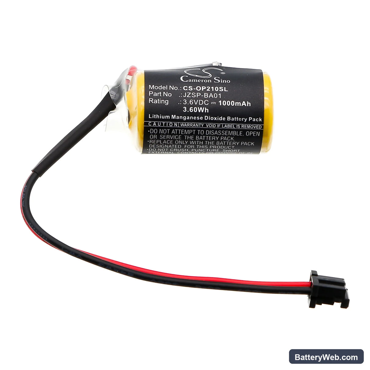 Toshiba Replacement Battery, 3.6V, 1000mAh, Li-MnO2 3