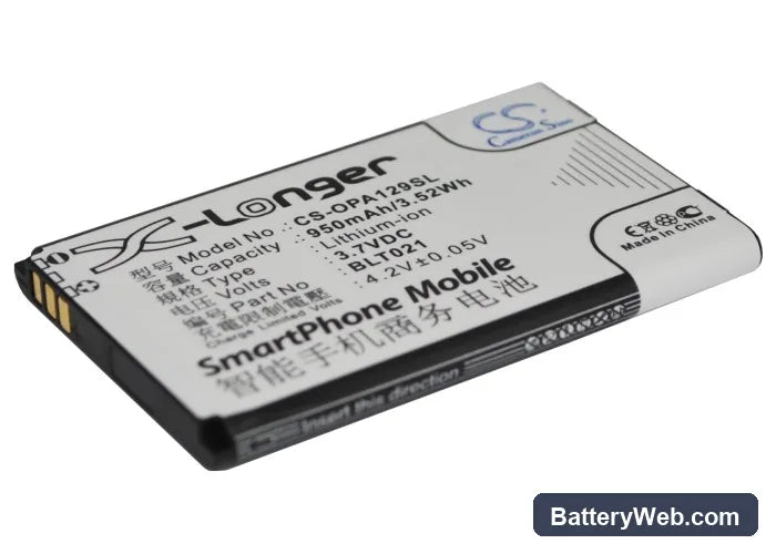 Oppo A129 Replacement Battery, 3.7V, 950mAh, Li-ion 1