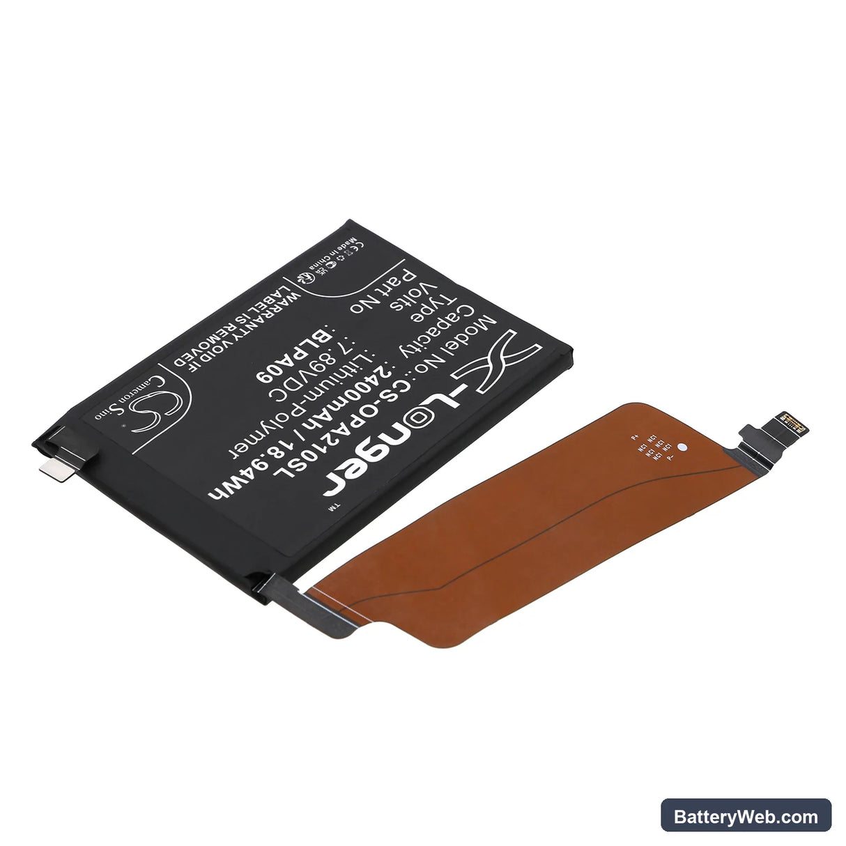 OnePlus Ace 2 Pro Replacement Battery, 7.89V, 2400mAh, Li-Polymer 2