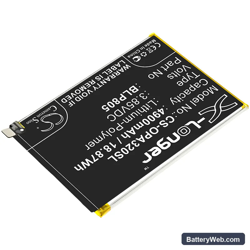 Oppo A32 Replacement Battery, 3.85V, 4900mAh, Li-Polymer 2