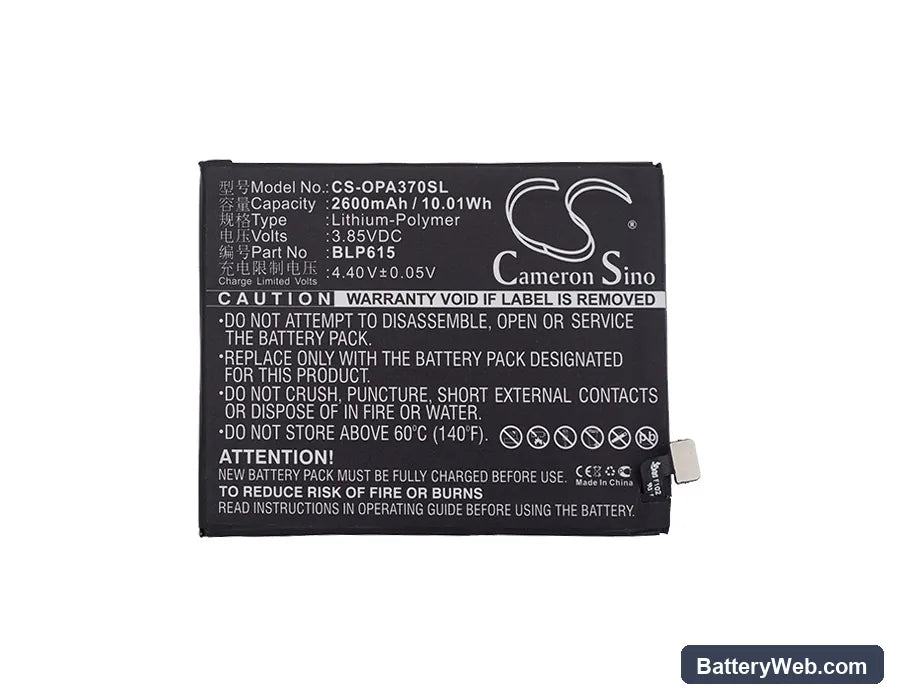 Oppo A37 Replacement Battery, 3.85V, 2600mAh, Li-Polymer 5