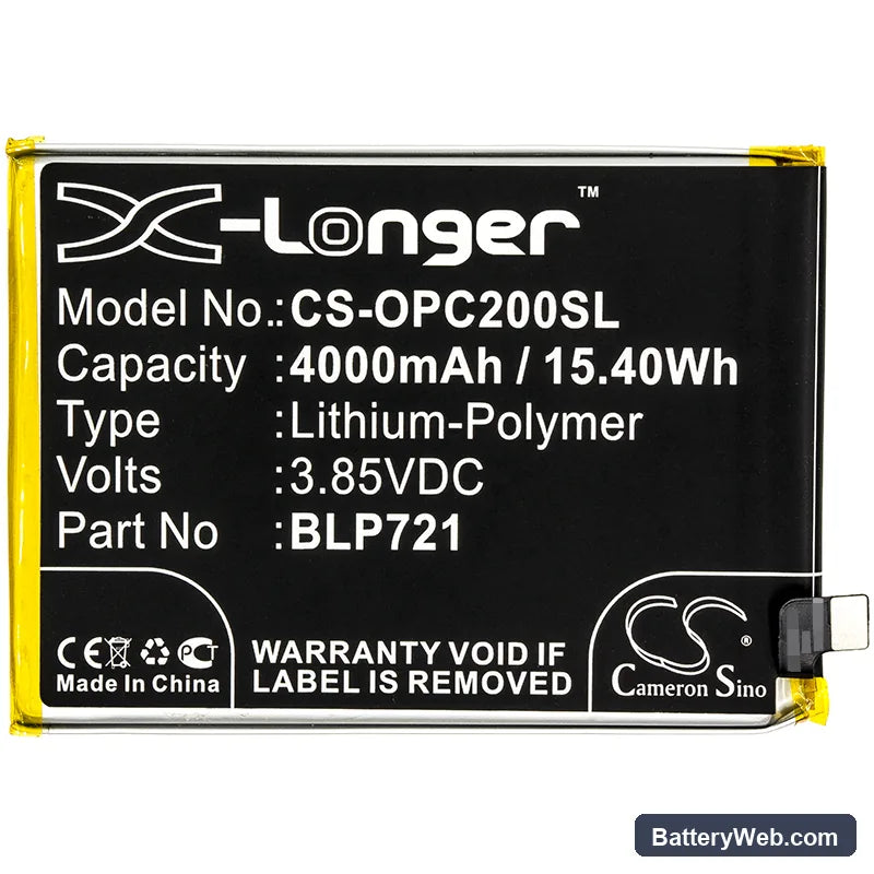 Oppo Realme C2 Replacement Battery, 3.85V, 4000mAh, Li-Polymer 3