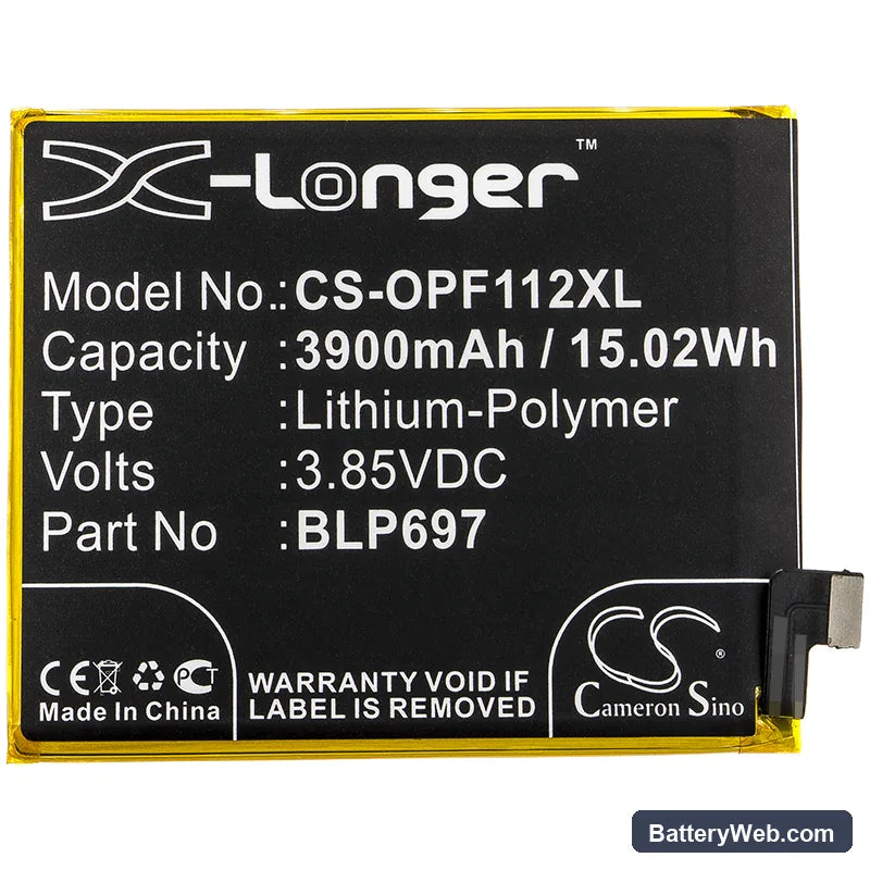 Oppo F11 Pro Replacement Battery, 3.85V, 3900mAh, Li-Polymer 3