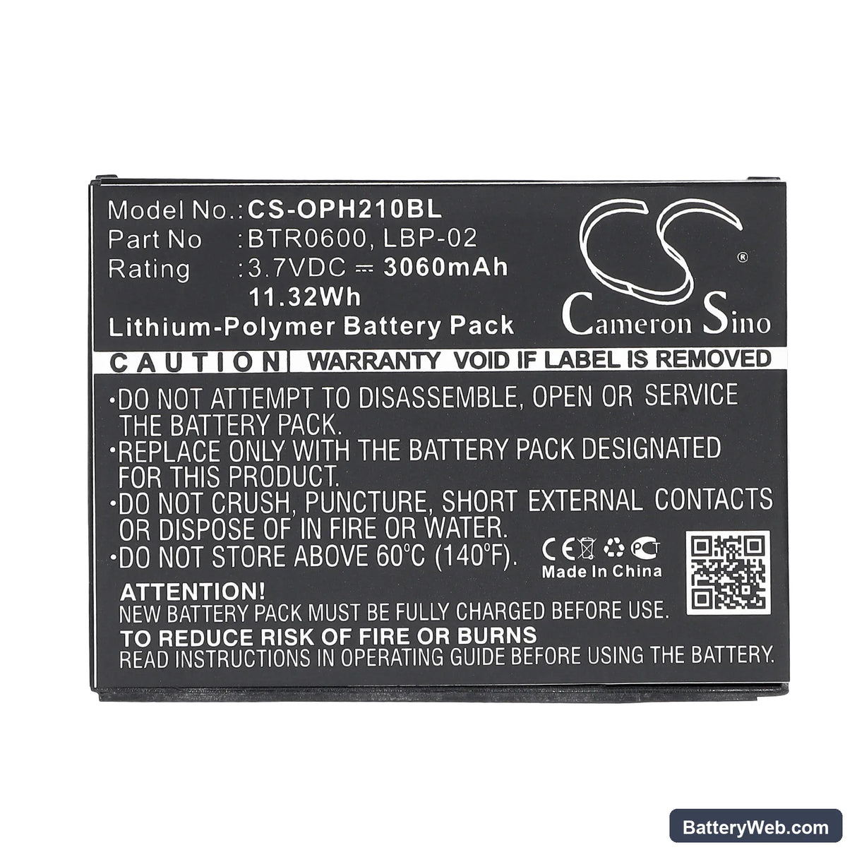 Opticon H21 Replacement Battery, 3.7V, 3060mAh, Li-Polymer 5