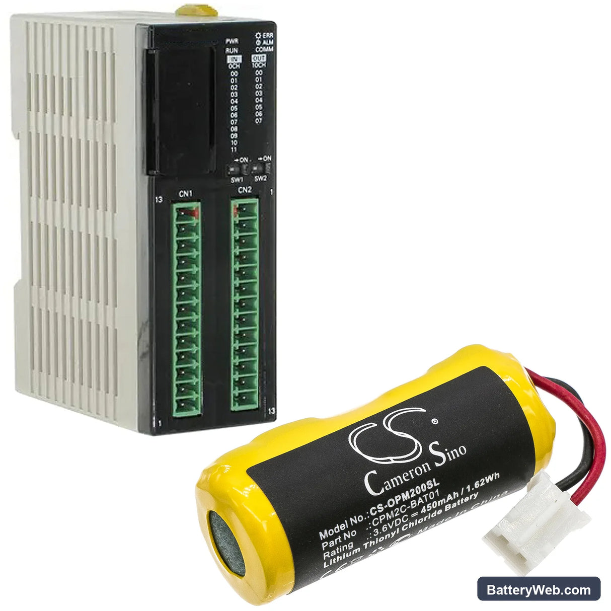Omron CPM2C Replacement Battery, 3.6V, 450mAh, Li-SOCl2 6