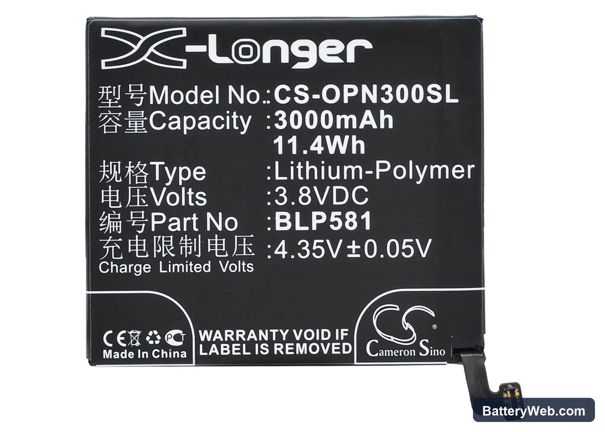 Oppo N3 Replacement Battery, 3.8V, 3000mAh, Li-Polymer 1