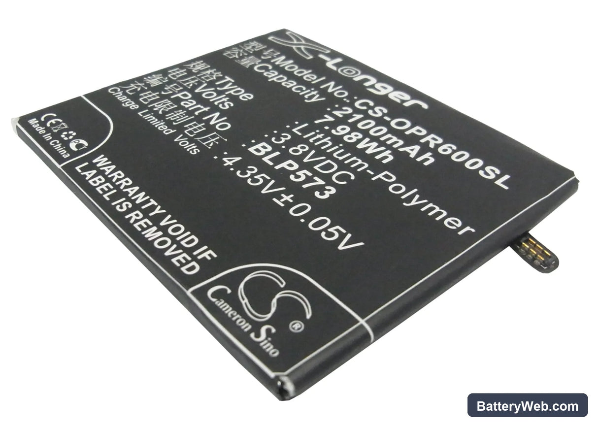 Oppo N5117 Replacement Battery, 3.8V, 2100mAh, Li-Polymer 1
