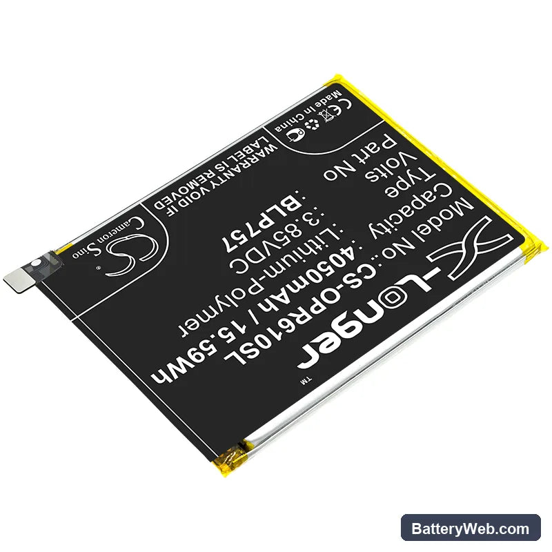Oppo Realme 6 Replacement Battery, 3.85V, 4050mAh, Li-Polymer 2