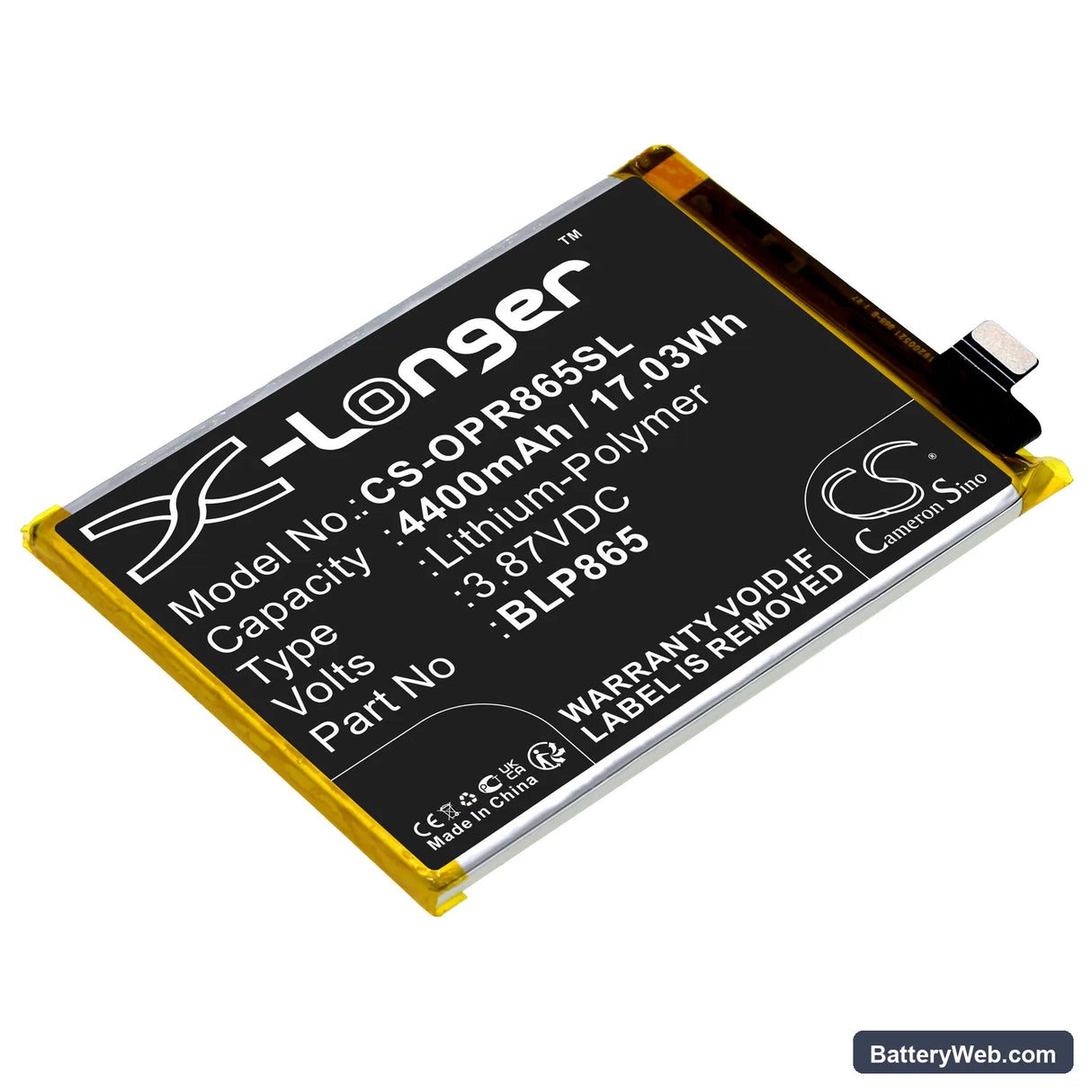 Oppo K9 Pro Replacement Battery, 3.87V, 4400mAh, Li-Polymer 1