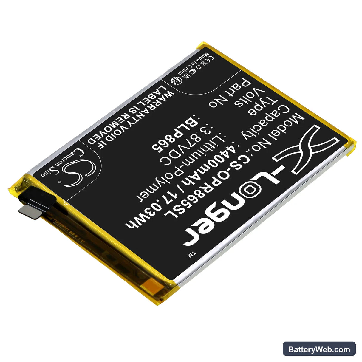 Oppo K9 Pro Replacement Battery, 3.87V, 4400mAh, Li-Polymer 2