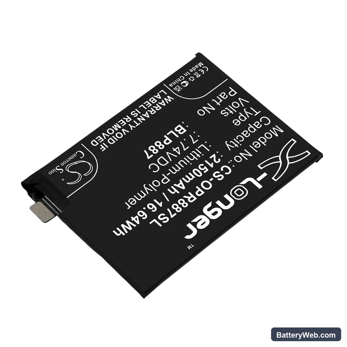 Oppo Realme GT Neo 2 Replacement Battery, 7.74V, 2150mAh, Li-Polymer 2