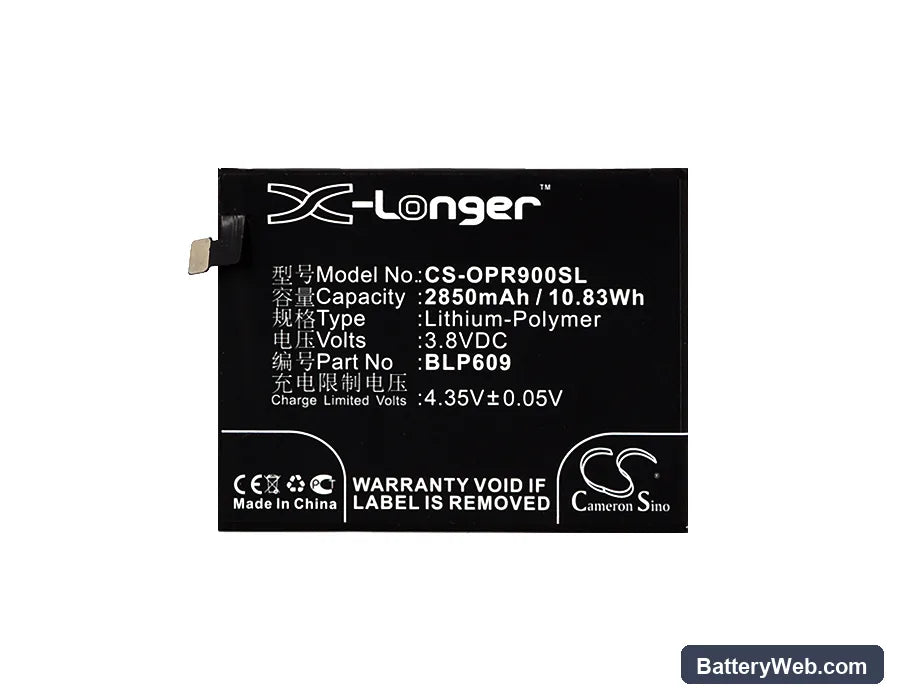 Oppo R9 Replacement Battery, 3.8V, 2850mAh, Li-Polymer 5