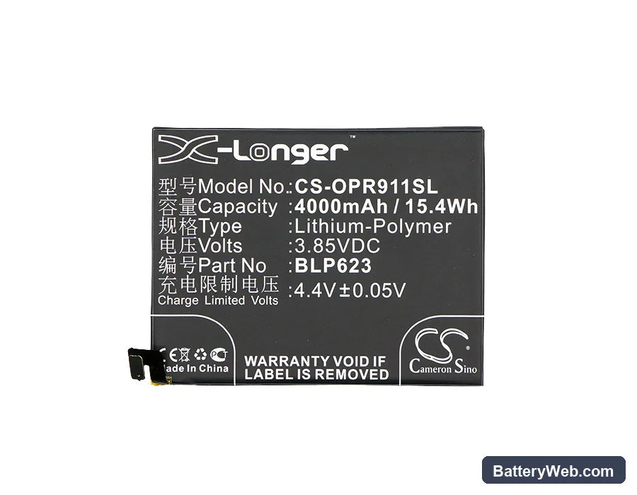 Oppo R9s Plus Replacement Battery, 3.85V, 4000mAh, Li-Polymer 5