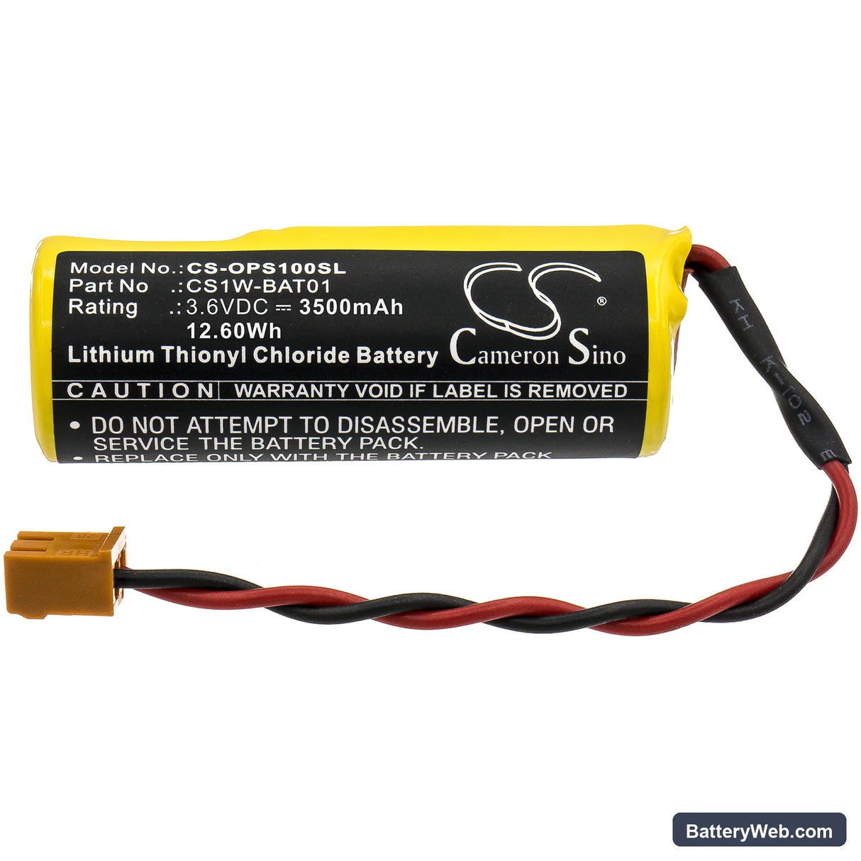 Panasonic VR-004 Replacement Battery, 3.6V, 3500mAh, Li-SOCl2 3