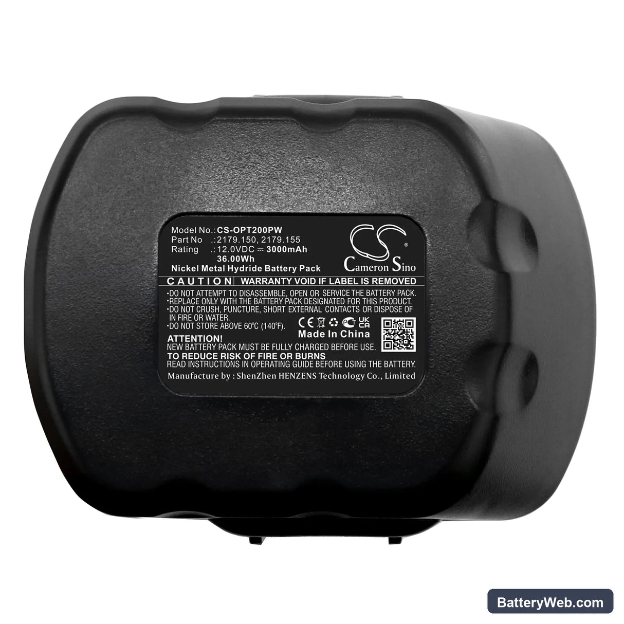 Signode BXT10 Replacement Battery, 12V, 3000mAh, Ni-MH 5