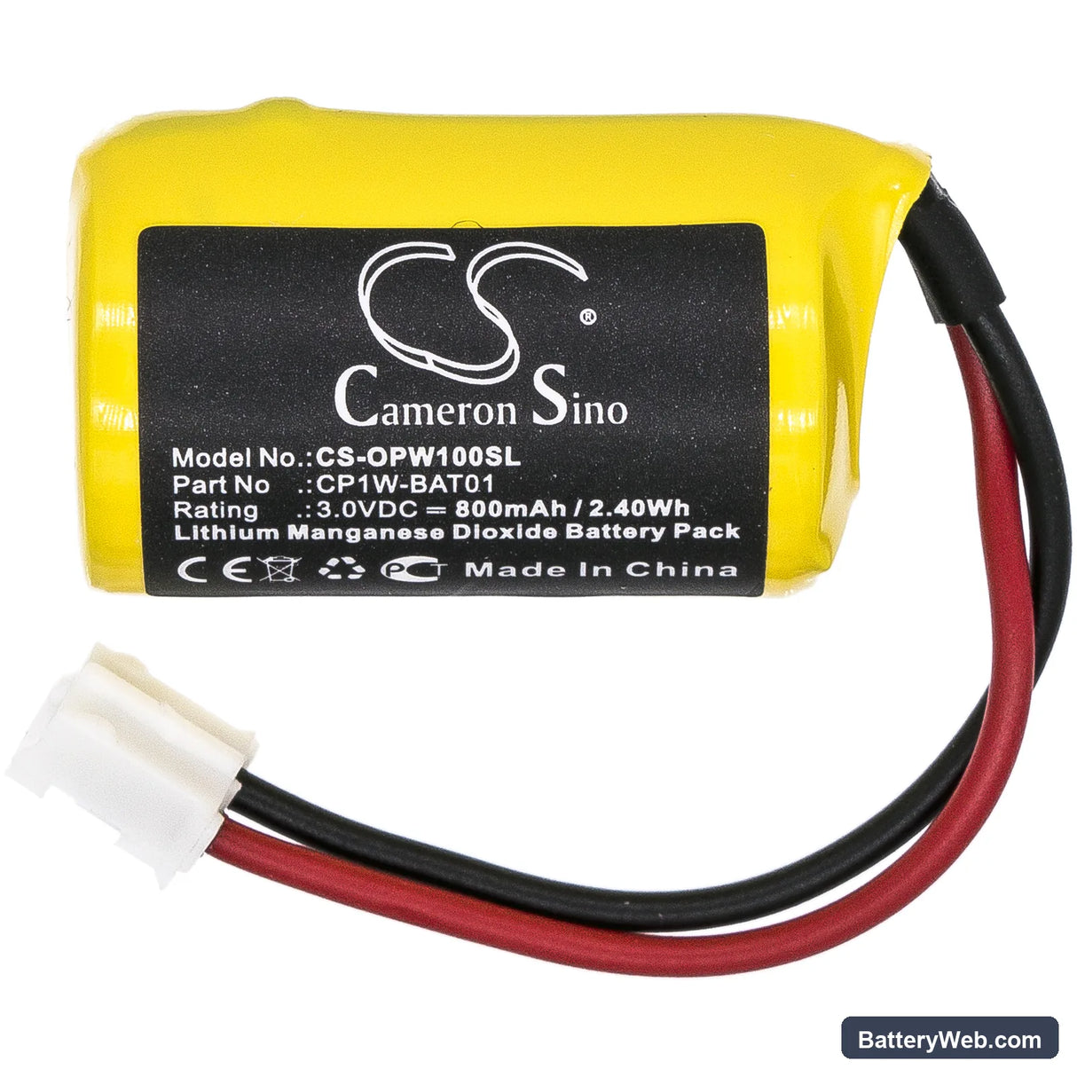 Omron CP1W-BAT01 Replacement Battery, 3V, 800mAh, Li-MnO2 3