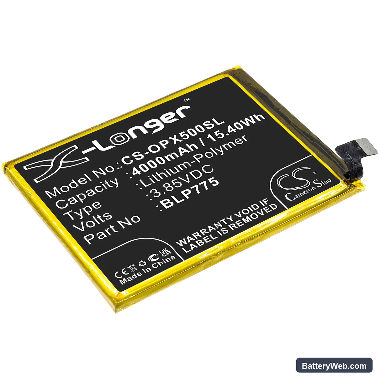 Oppo Realme X50 5G Replacement Battery, 3.85V, 4000mAh, Li-Polymer 1