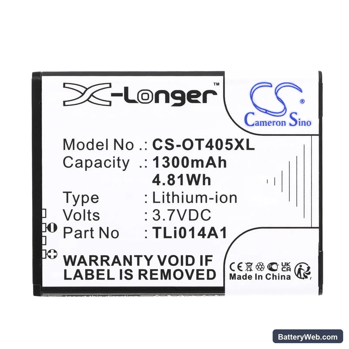 Orange Rise 30 Replacement Battery, 3.7V, 1300mAh, Li-ion 3