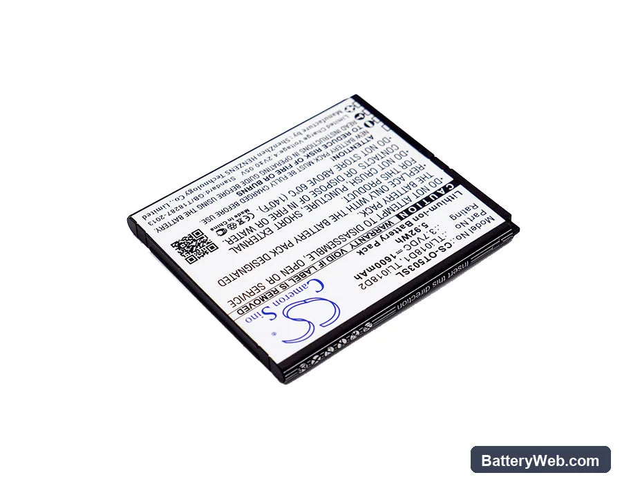 Alcatel One Touch Pop D5 Replacement Battery, 3.7V, 1600mAh, Li-ion 2