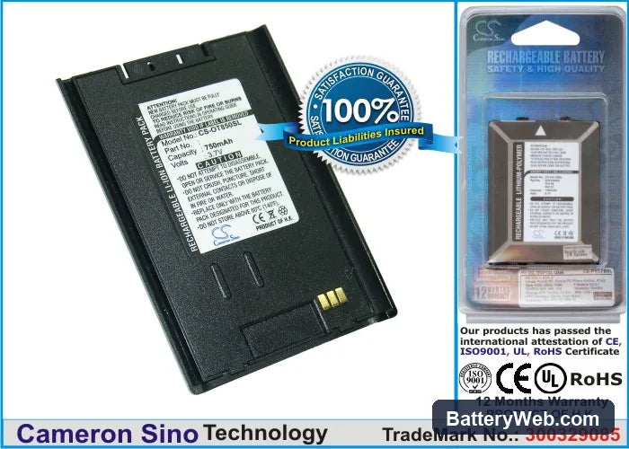 Alcatel K132 Replacement Battery, 3.7V, 750mAh, Li-ion 1