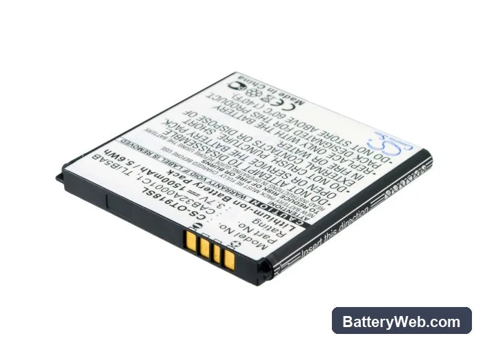 TCL A986 Replacement Battery, 3.7V, 1500mAh, Li-ion 3