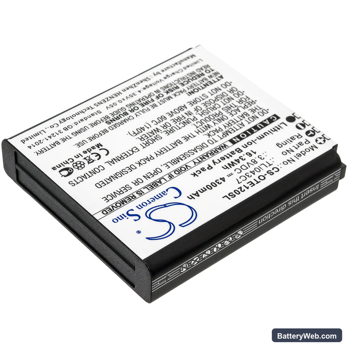 Alcatel EE120 Replacement Battery, 3.8V, 4300mAh, Li-ion 2
