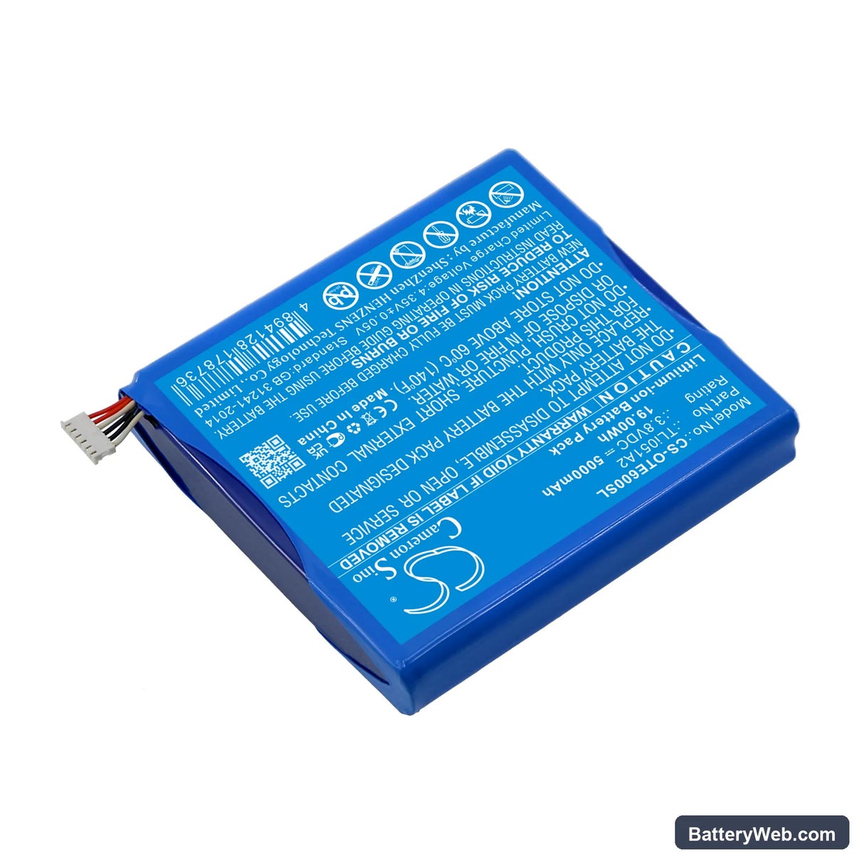 Alcatel EE60 Replacement Battery, 3.8V, 5000mAh, Li-ion 2