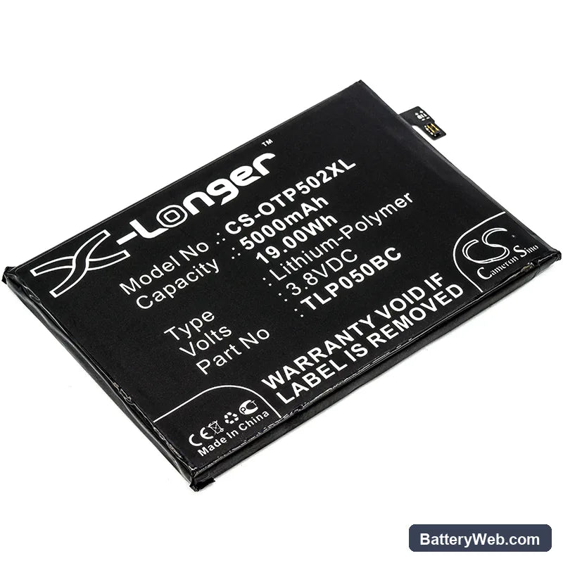 Alcatel One Touch Pixi 4 Plus Power Replacement Battery, 3.8V, 5000mAh, Li-Polymer 1