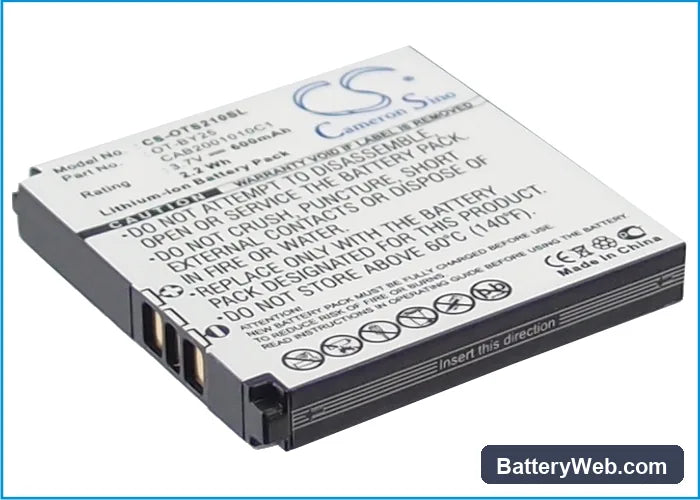 Alcatel OT-S210 Replacement Battery, 3.7V, 600mAh, Li-ion 1