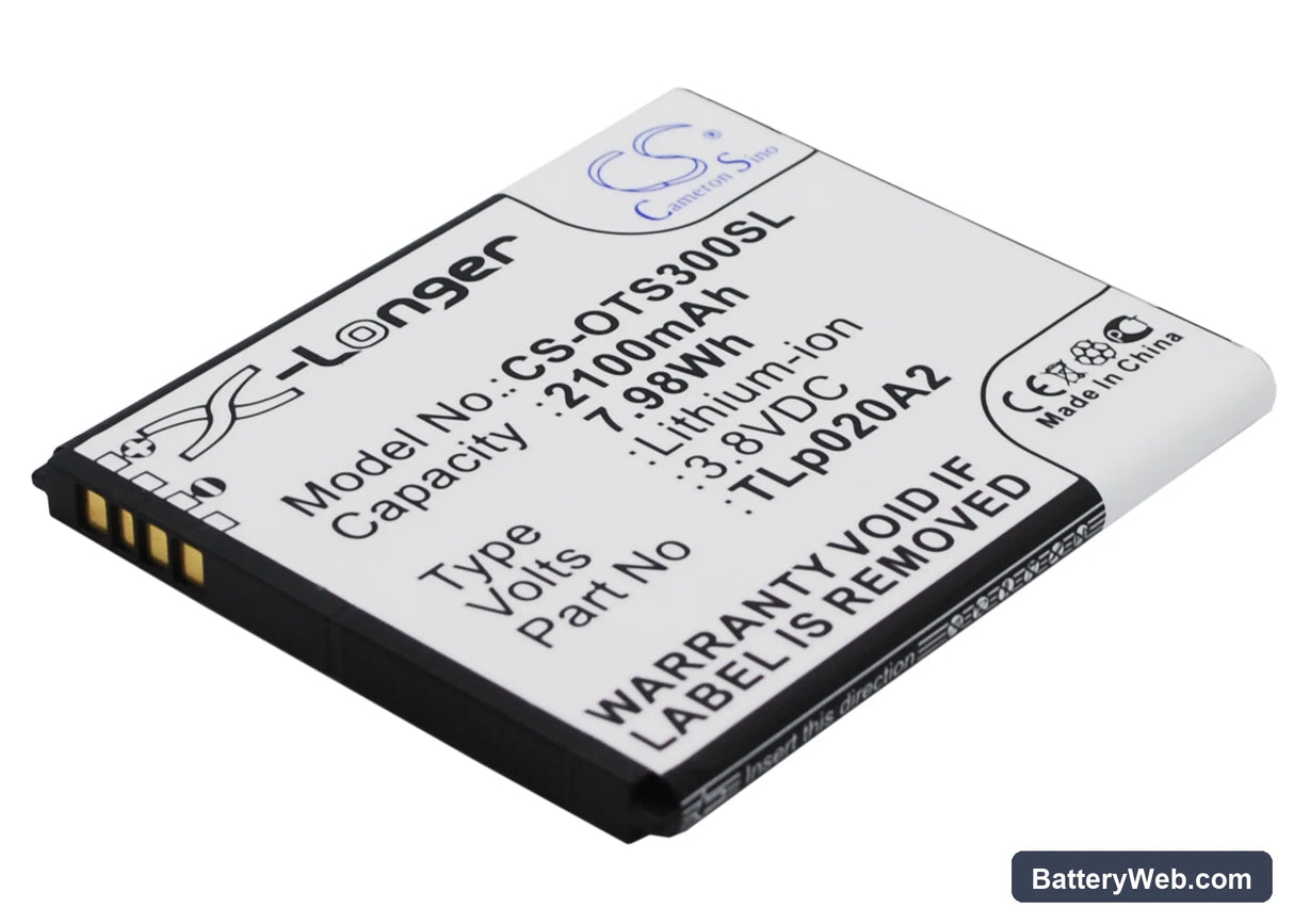 Alcatel One Touch POP S3 Replacement Battery, 3.8V, 2100mAh, Li-ion 2