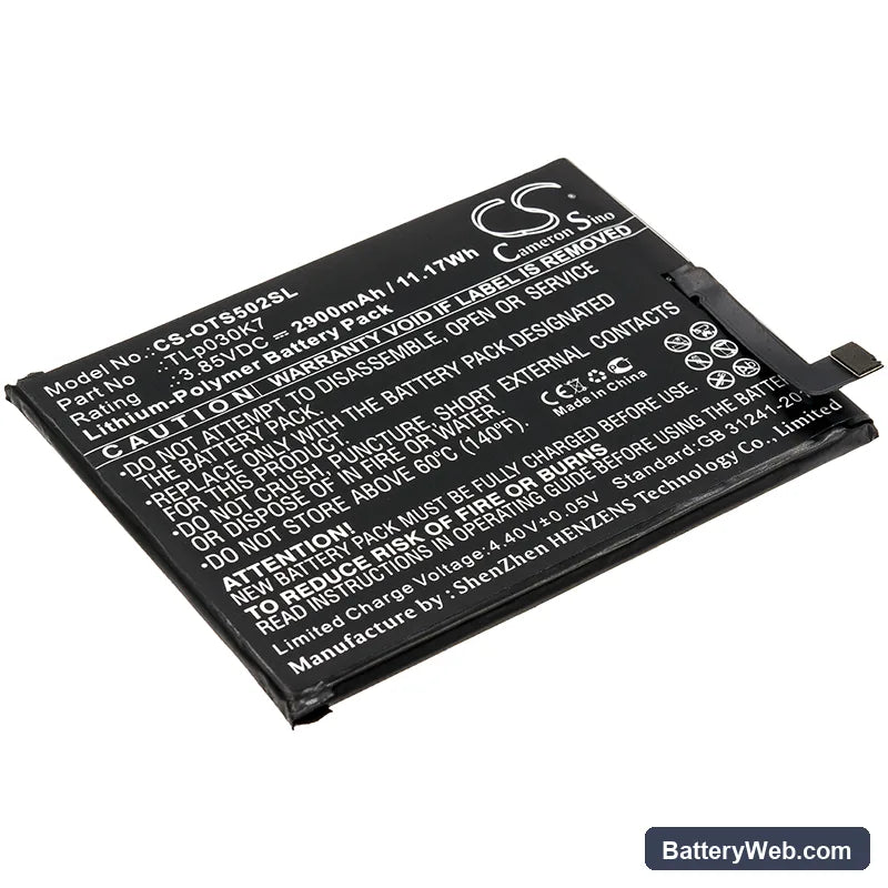 Alcatel 1S Replacement Battery, 3.85V, 2900mAh, Li-Polymer 1