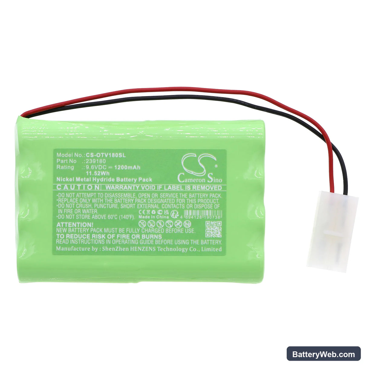 OTC Genisys Replacement Battery, 9.6V, 1200mAh, Ni-MH 3