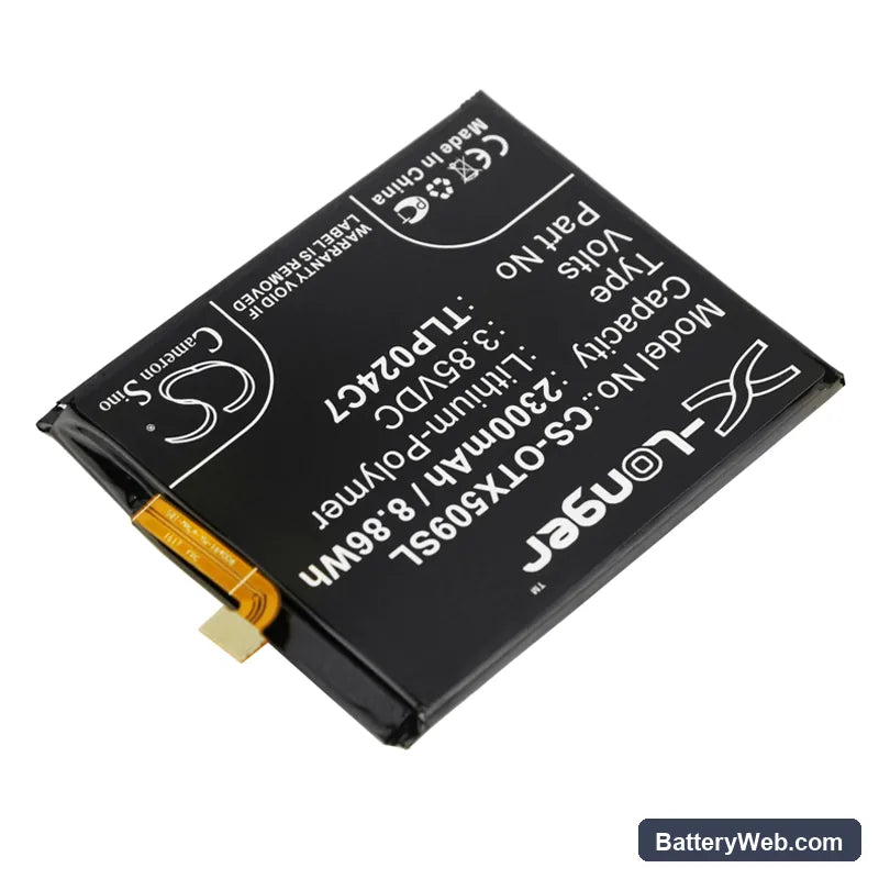 Alcatel 1X Replacement Battery, 3.85V, 2300mAh, Li-Polymer 2