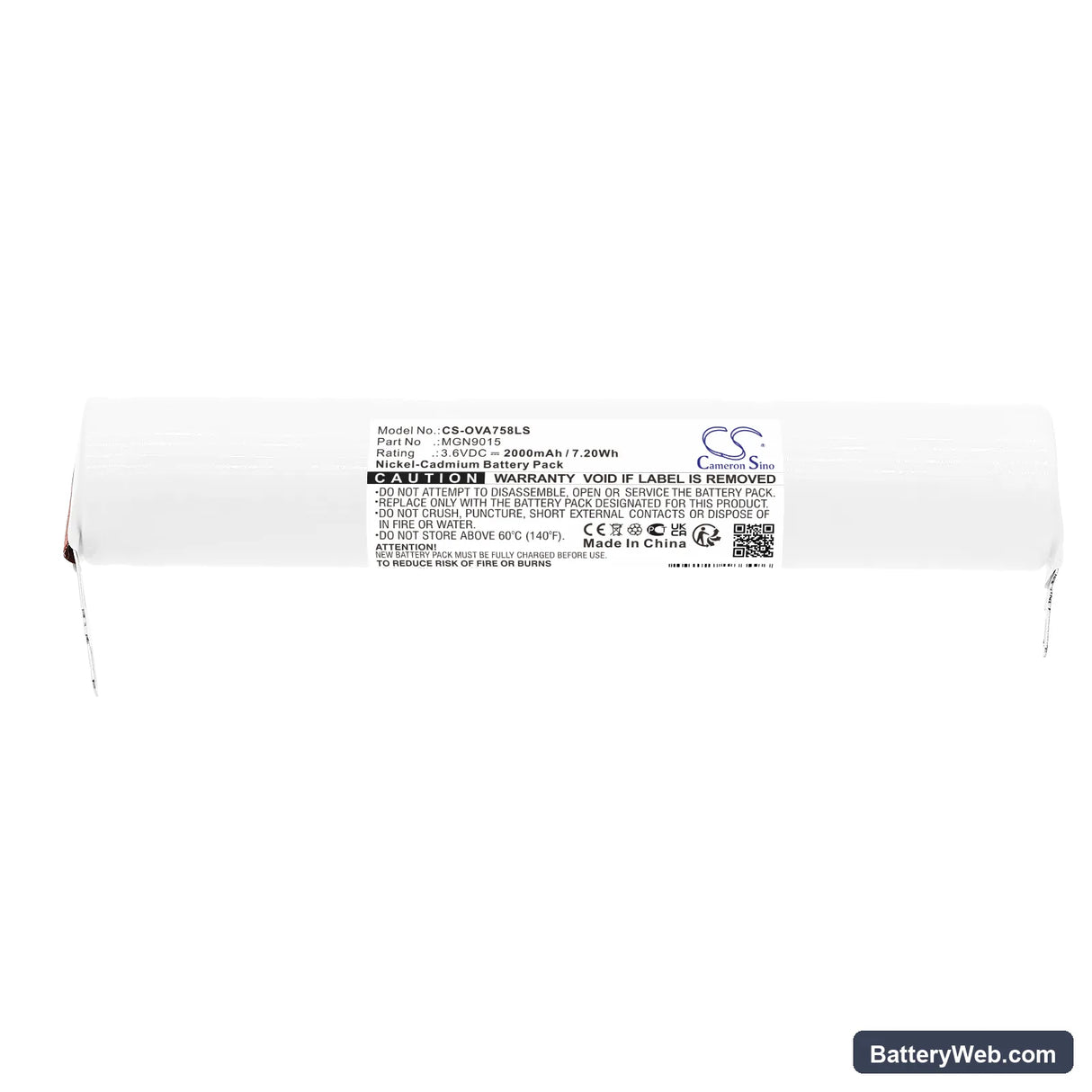 Schneider 758005 Replacement Battery, 3.6V, 2000mAh, Ni-CD 3