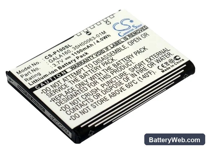 Pharos PTL525P Replacement Battery, 3.7V, 1100mAh, Li-ion 1