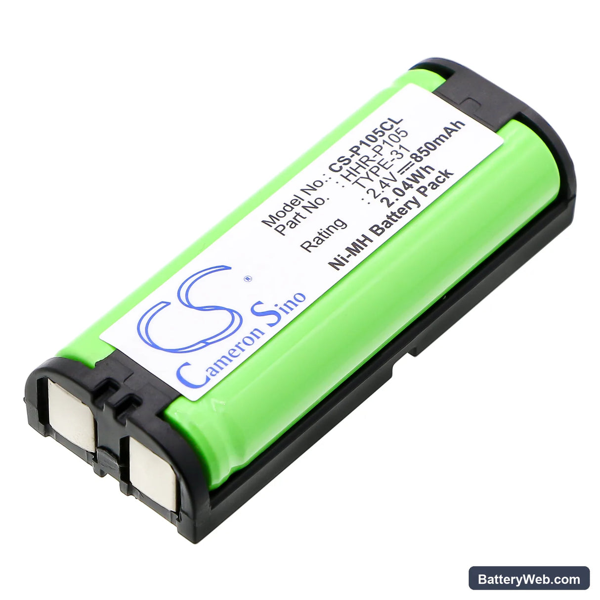 Toshiba DKT2404-DECT Replacement Battery, 2.4V, 850mAh, Ni-MH 1
