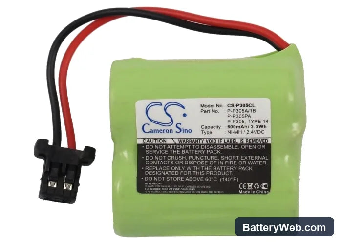 AT&T Replacement Battery, 2.4V, 600mAh, Ni-MH 5