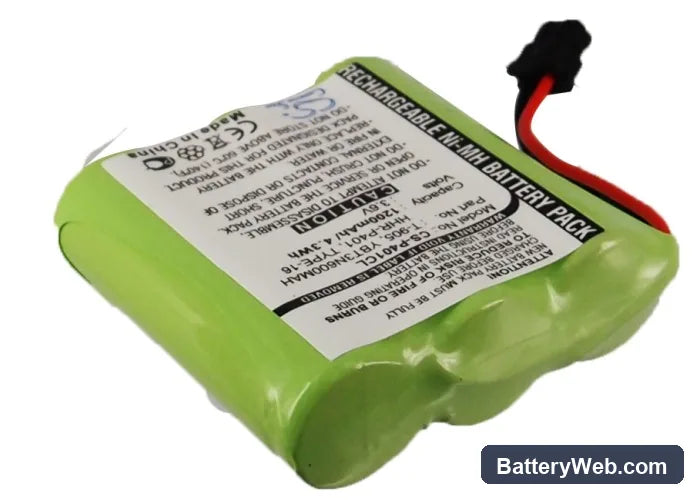 Sanyo GES-PCM02 Replacement Battery, 3.6V, 1200mAh, Ni-MH 2