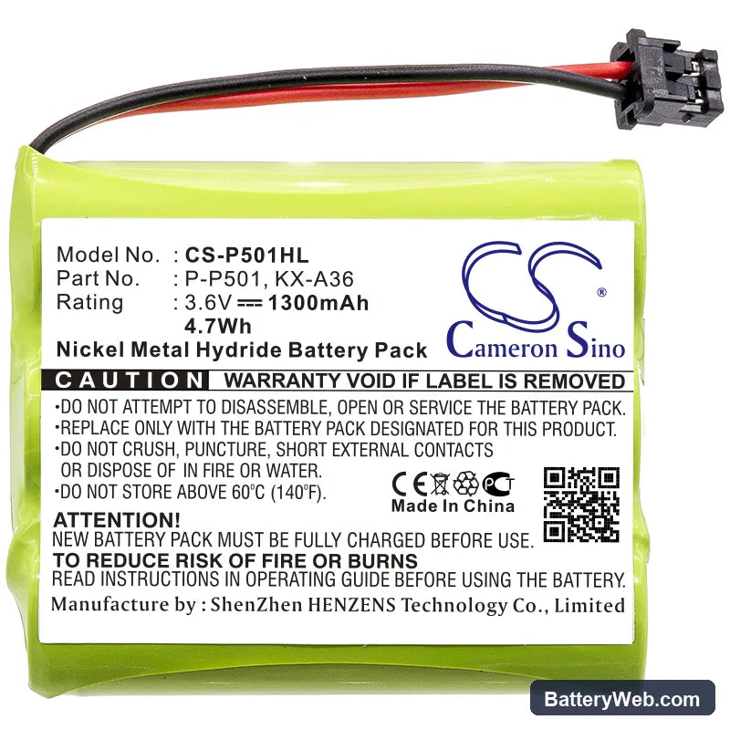 GP GP60AAK3BMS Replacement Battery, 3.6V, 1300mAh, Ni-MH 3
