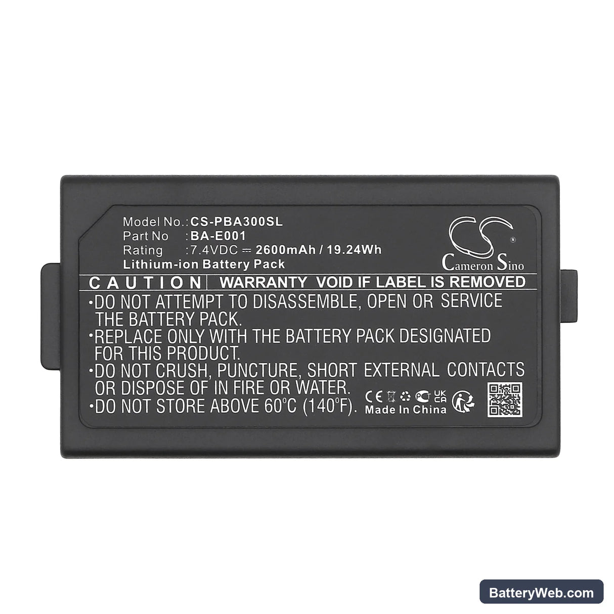 Brother PT-E300 Replacement Battery, 7.4V, 2600mAh, Li-ion 5