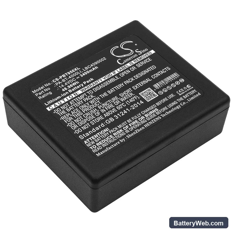 Brother TD-2120N Replacement Battery, 14.4V, 3400mAh, Li-ion 1