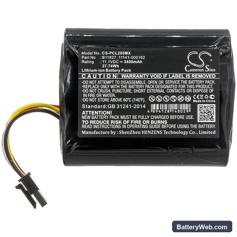 Physio-Control LifePak 20 Defibrillato Replacement Battery, 11.1V, 3400mAh, Li-ion 3